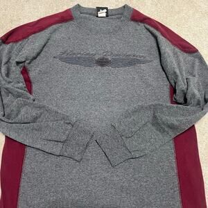 Vintage Harley Davidson Green/Burgundy Graphic Long Sleeve Shirt Large